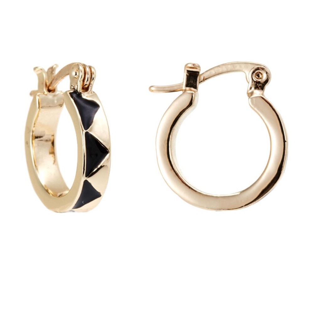 New House of Harlow Metallic Core Huggie Earrings